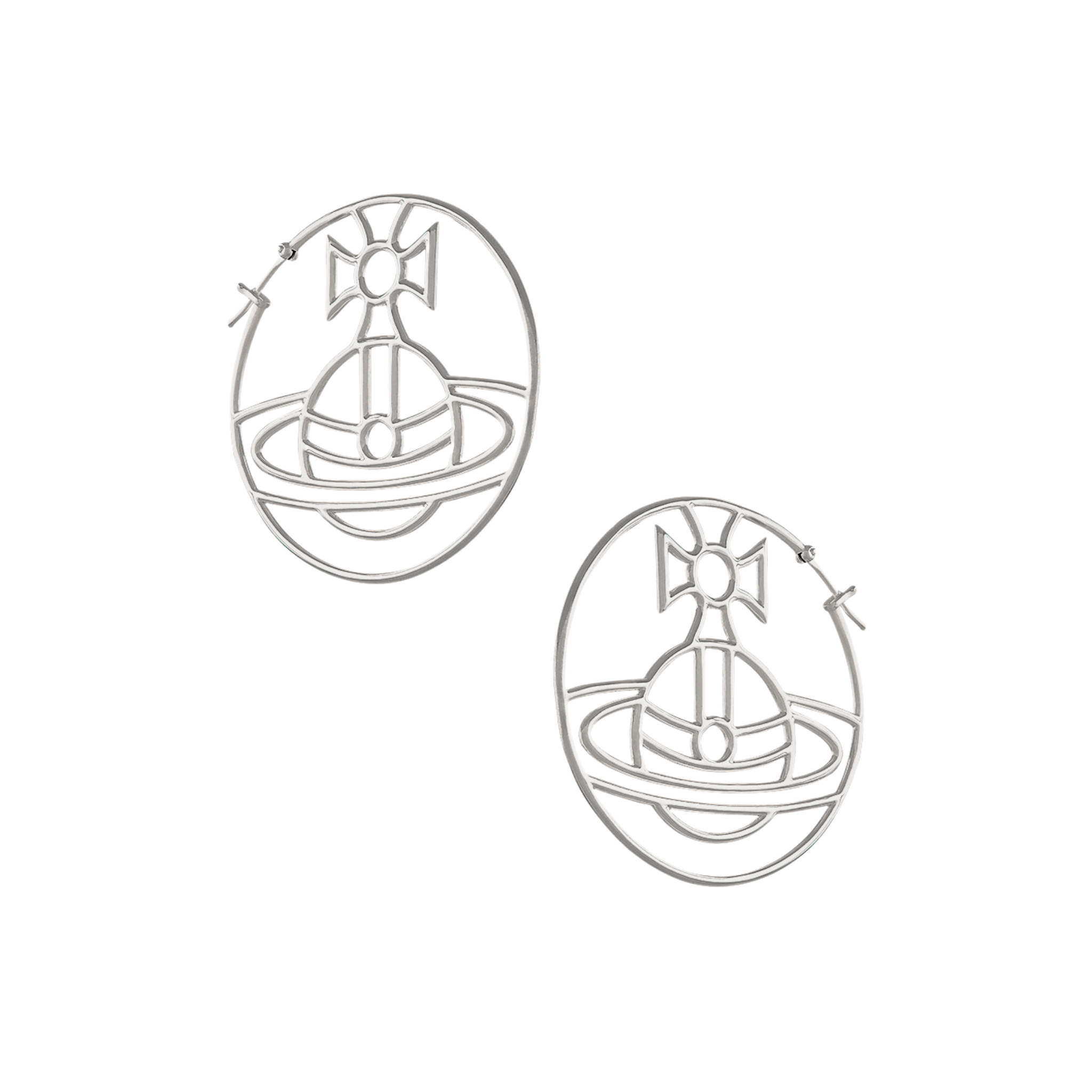 Vivienne Westwood Platinum Alina Hoop Earrings