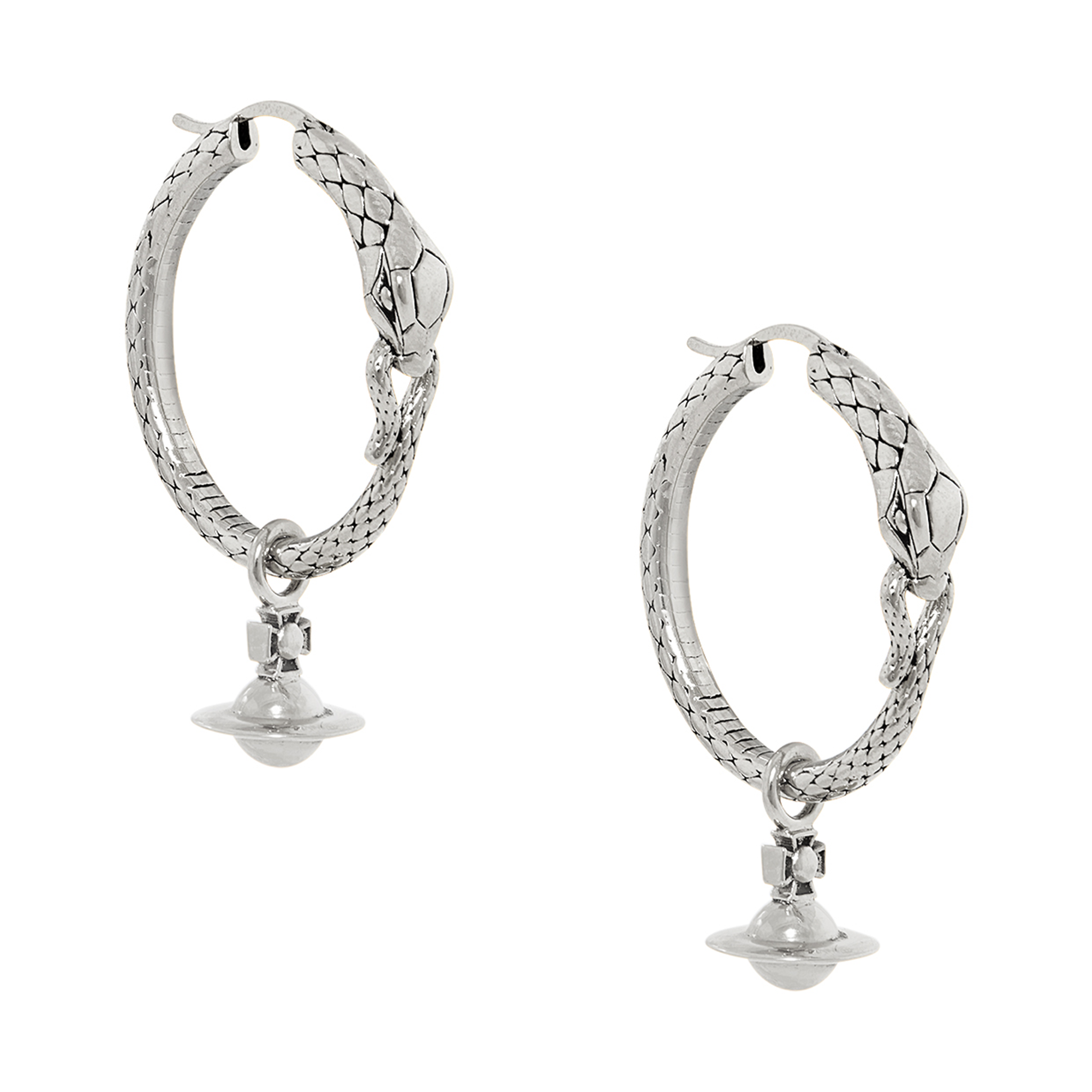 Vivienne Westwood Antique Platinum Albane Hoop Earrings