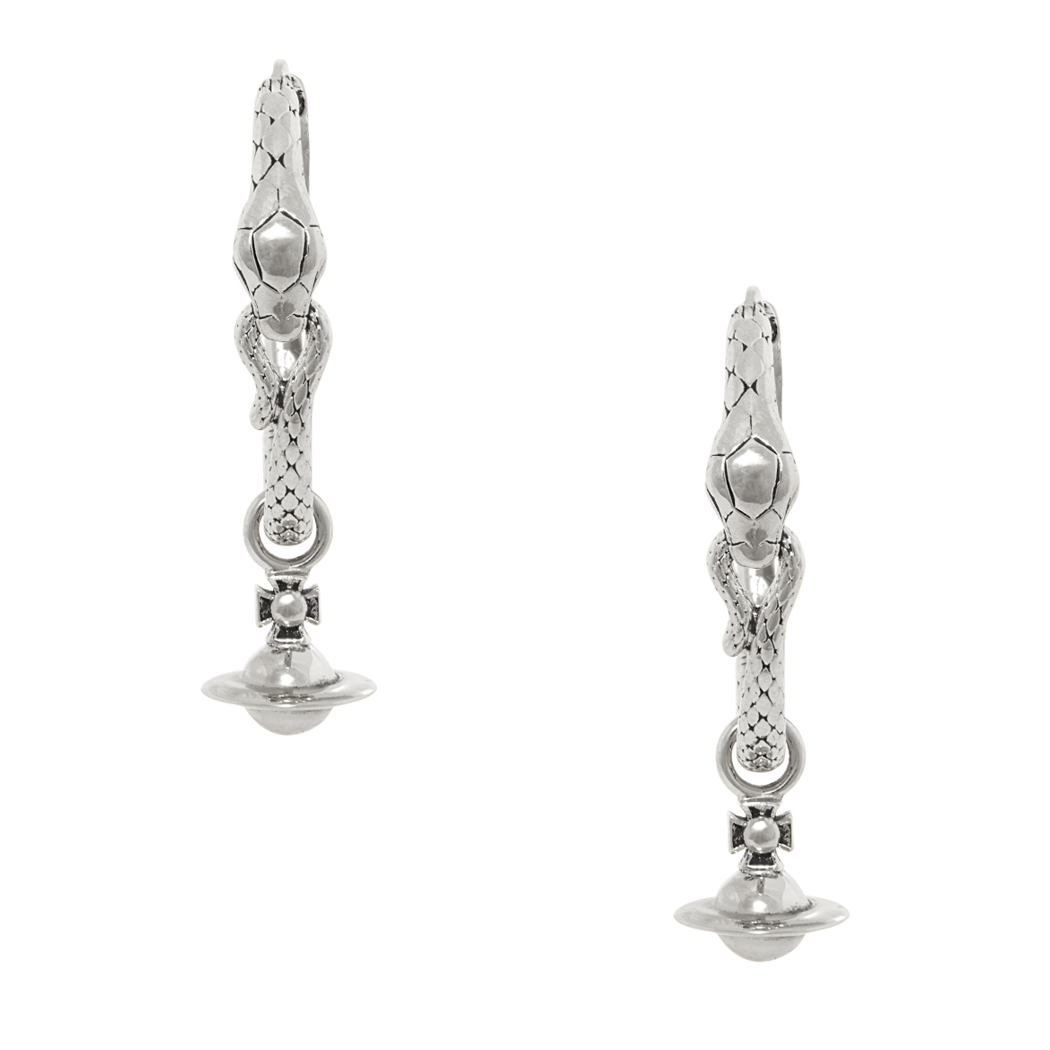 Vivienne Westwood Antique Platinum Albane Hoop Earrings