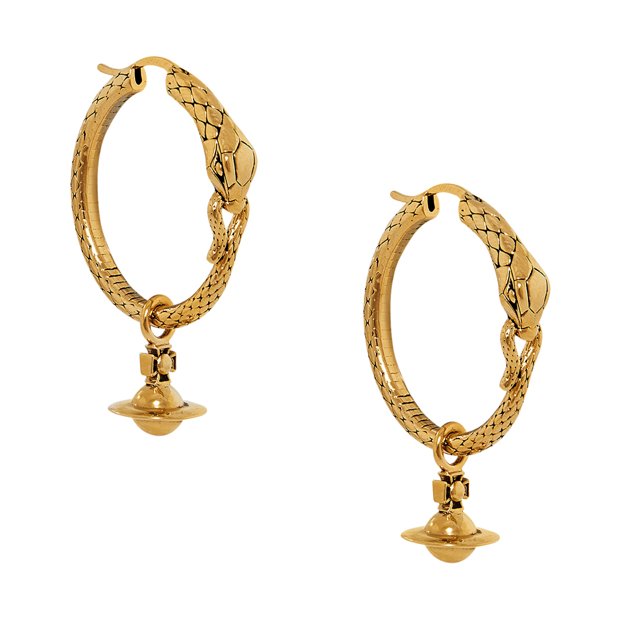 Vivienne Westwood Antique Gold Albane Hoop Earrings