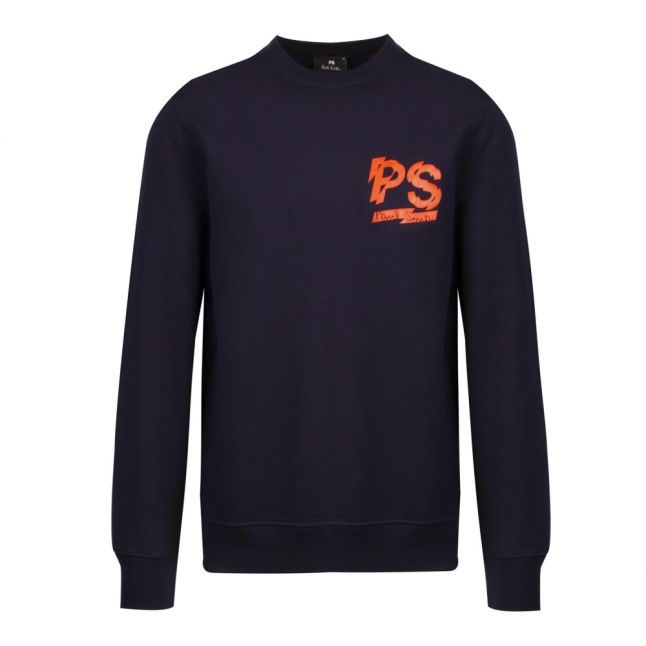 Mens Dark Navy PS Logo Regular Fit Crew Sweat Top