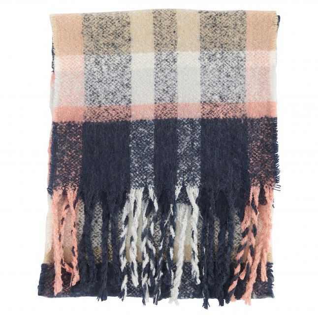 Womens Navy/Pink Rust Rawson Check Scarf