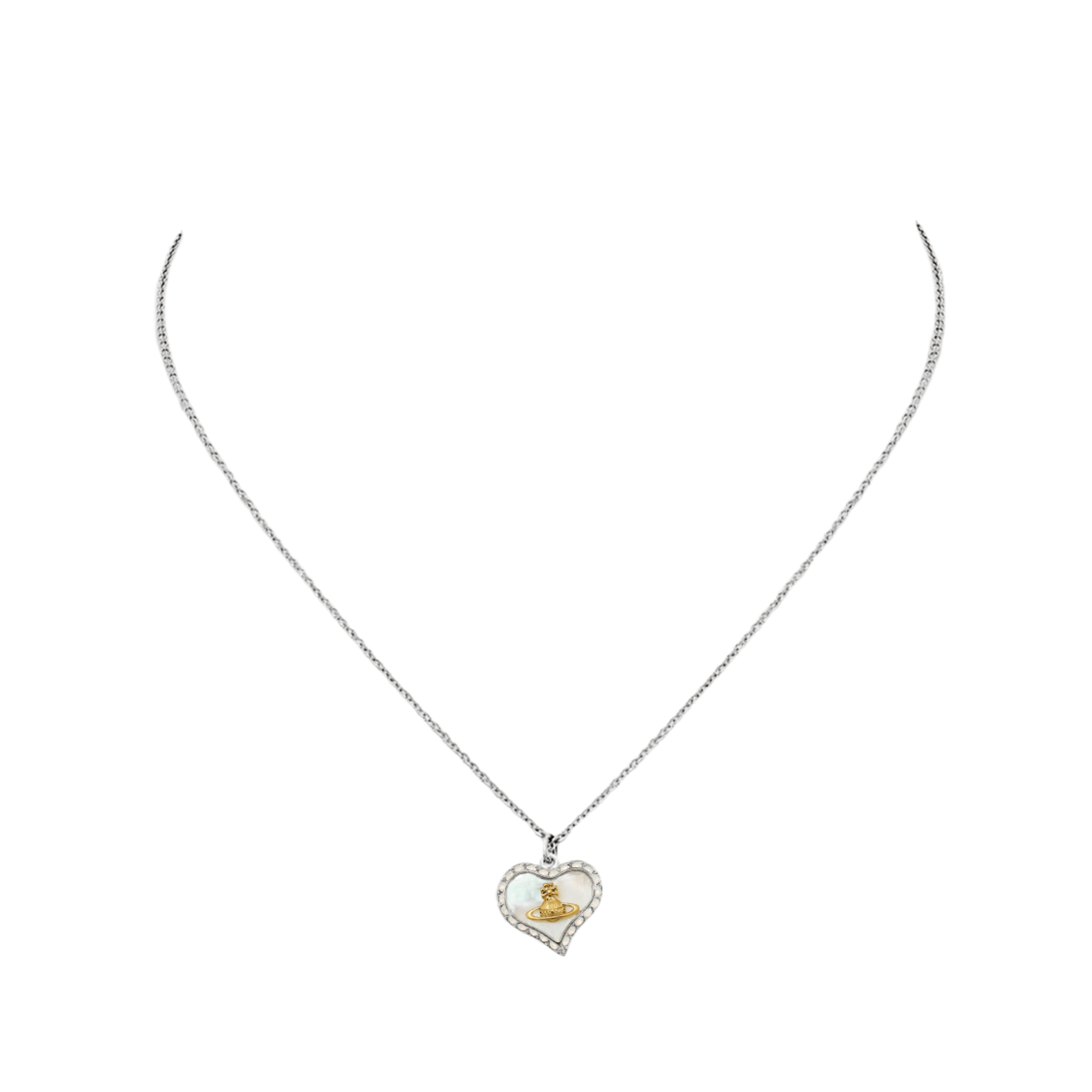 Vivienne Westwood Platinum/Gold/White MOP Petra Pendant Necklace