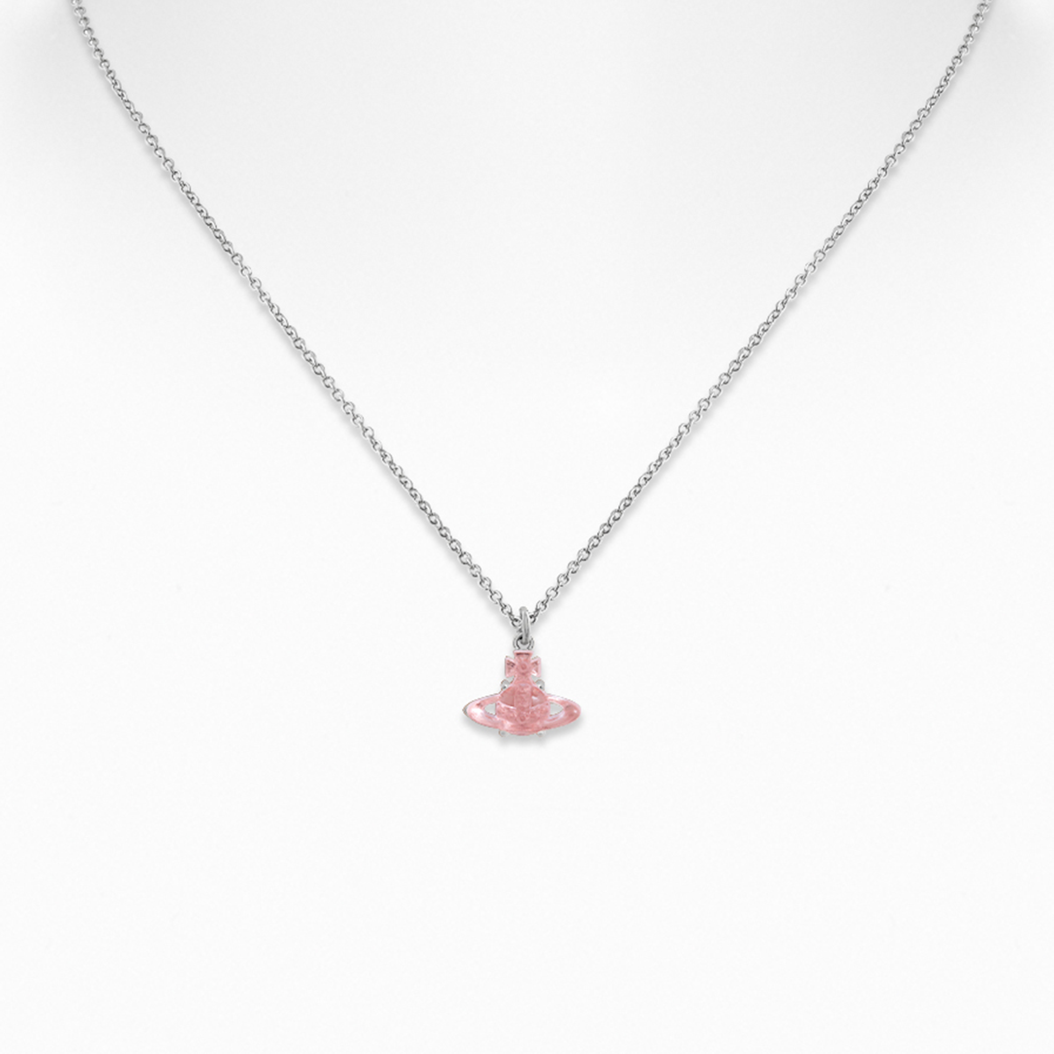 Vivienne Westwood Platinum/Pink CZ Tammy Pendant Necklace