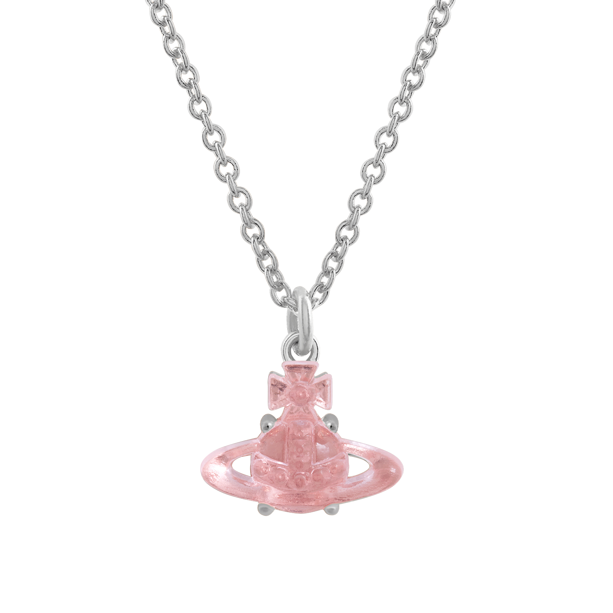 Vivienne Westwood Platinum/Pink CZ Tammy Pendant Necklace