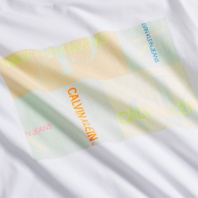 Womens Bright White Multi Logo Straight S/s T Shirt