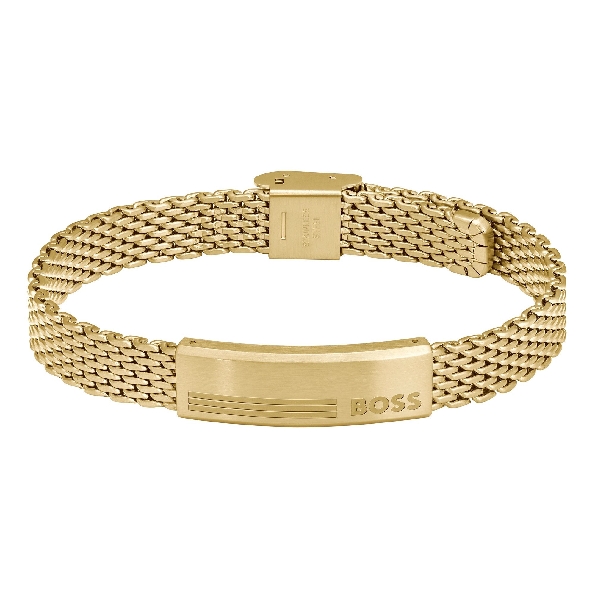 Mens BOSS Gold Alen Mesh Bracelet