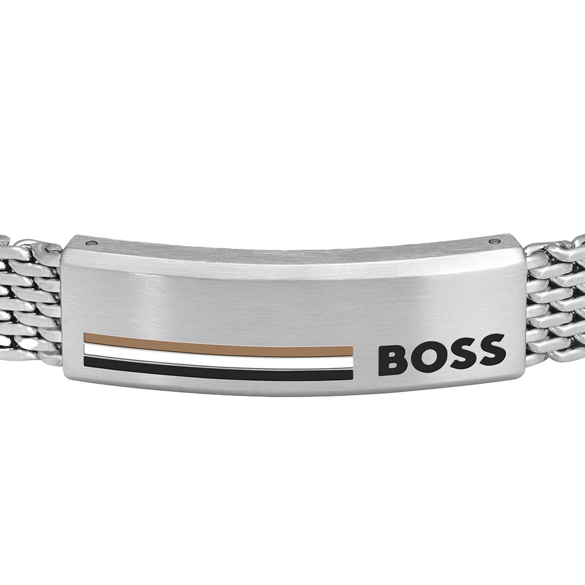 Mens BOSS Silver Alen Mesh Bracelet