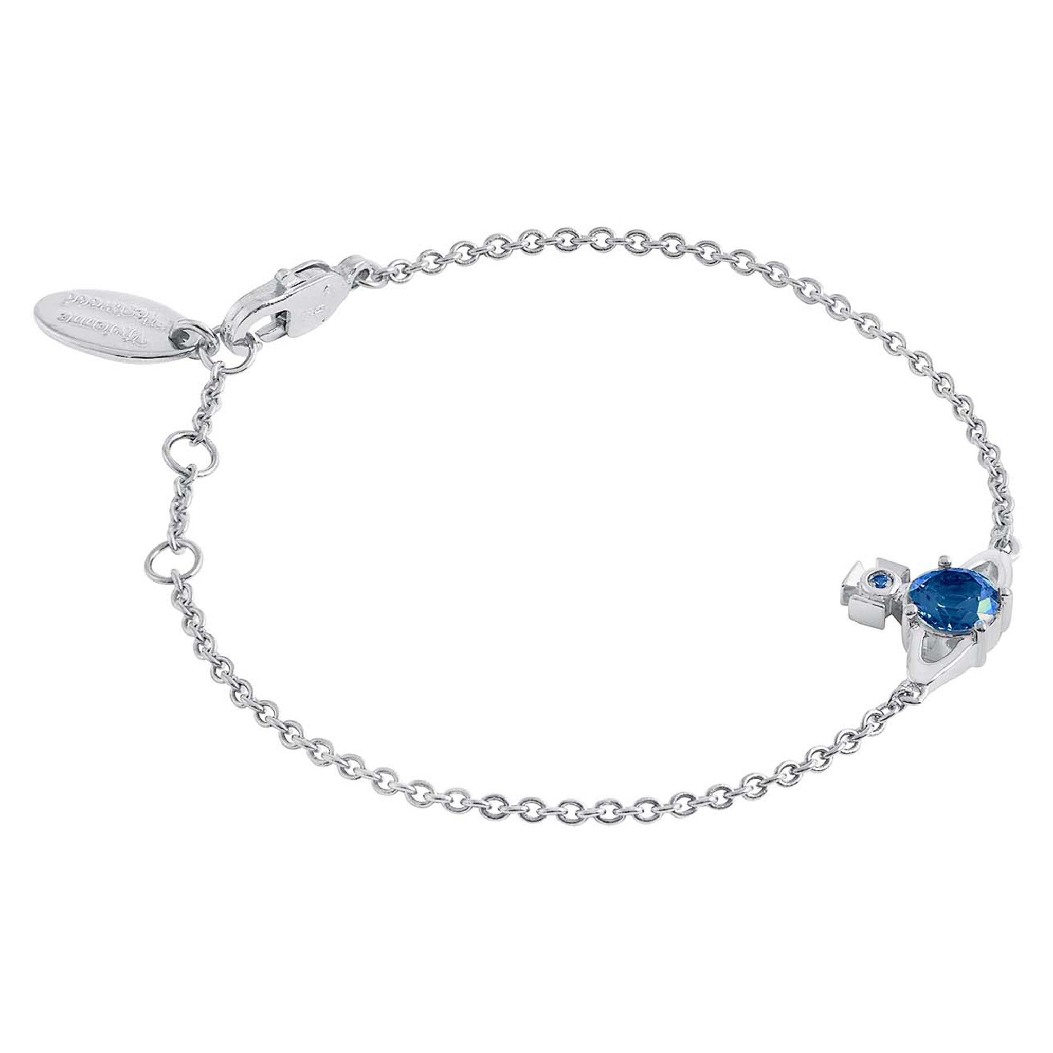 Womens Platinum/Blue Reina Small Bracelet