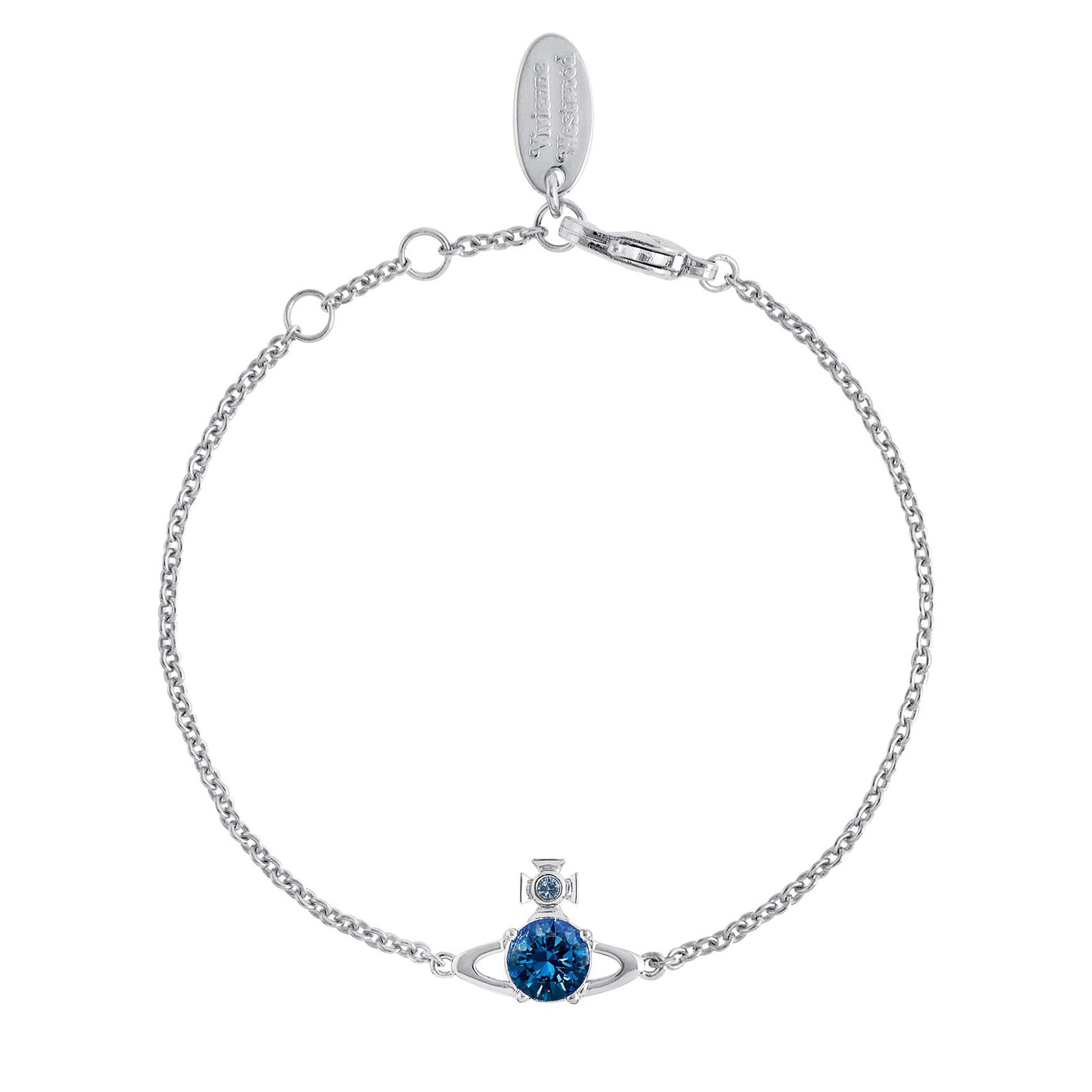 Womens Platinum/Blue Reina Small Bracelet