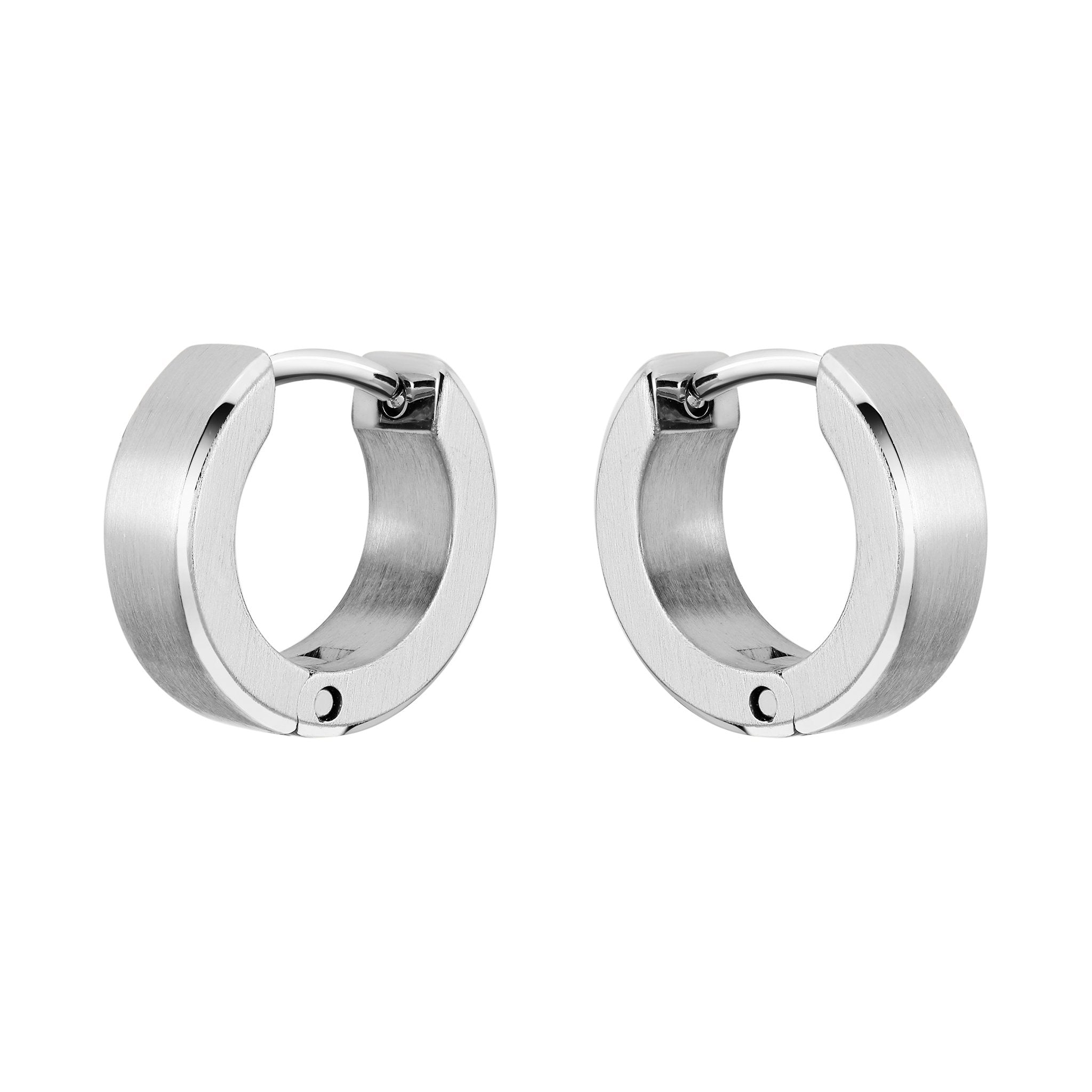 Mens BOSS Silver Odell Huggie Earrings