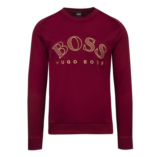 Athleisure Mens Burgundy/Gold Salbo Crew Sweat Top