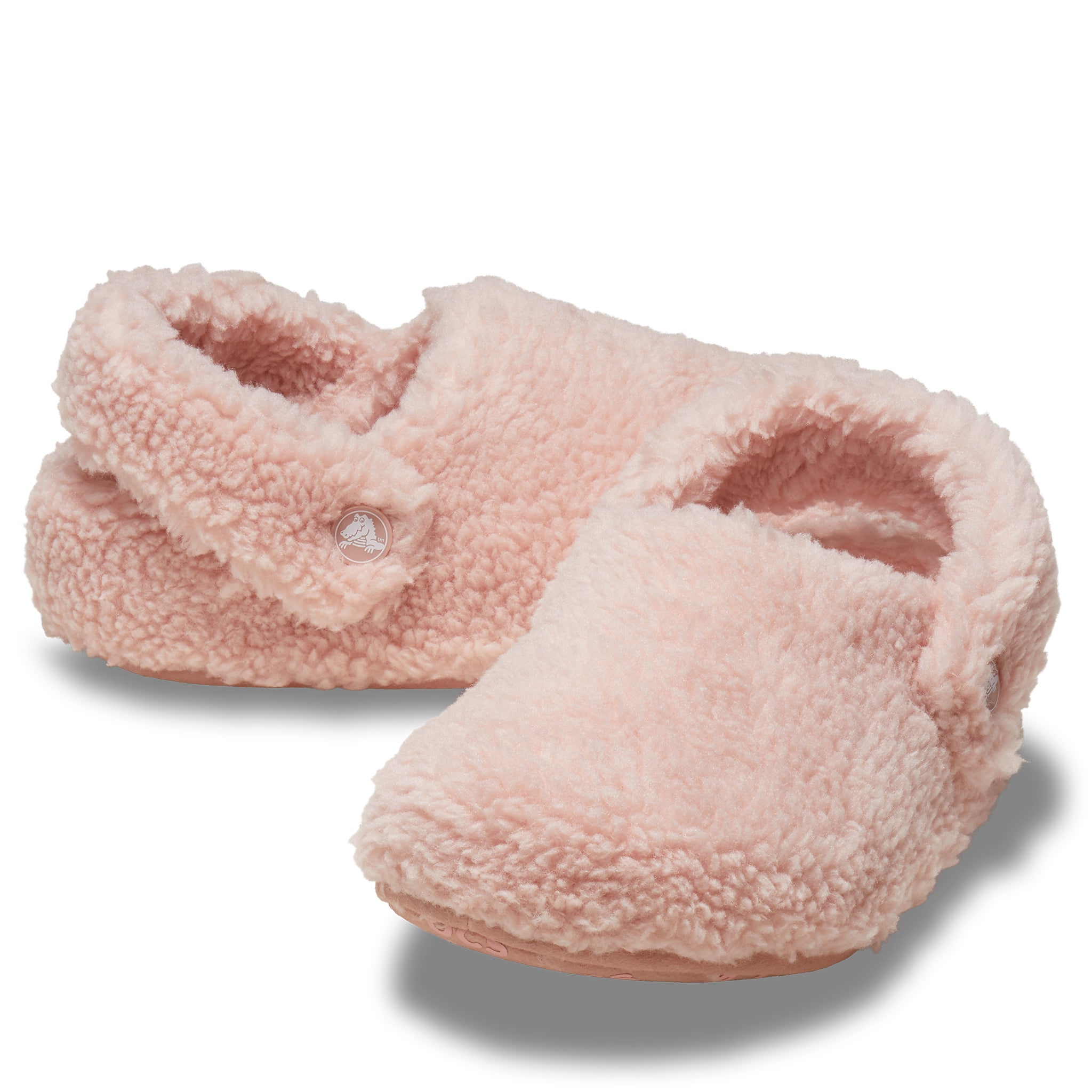 Kids Crocs Pink Clay Classic Cozzzy Slipper