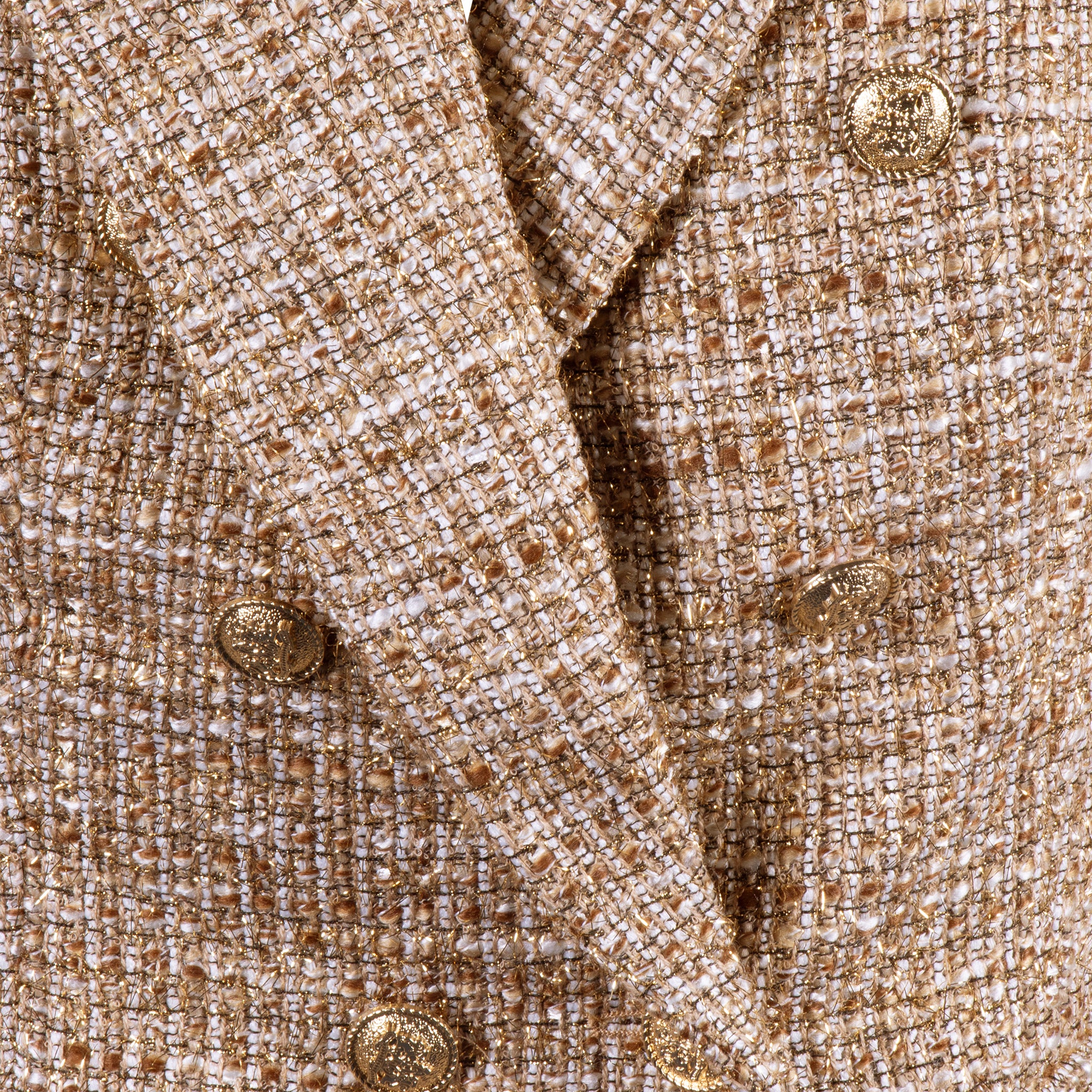 Womens	Gold Woven Blazer