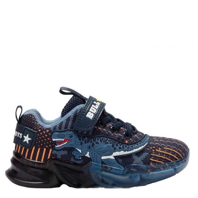 Boys Dark Blue T-Rex Lights Trainers