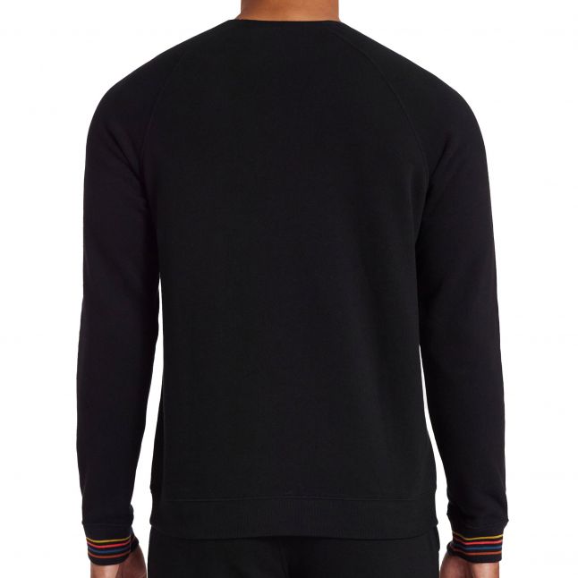 Mens Black Artist Rib Lounge L/s Top