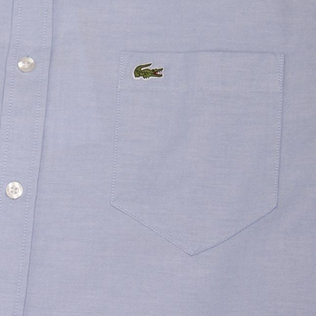 Mens Hemisphere Blue Oxford Regular Fit S/s Shirt