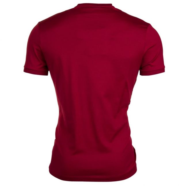 Paul & Shark Mens Burgundy Tonal Logo Shark Fit S/s T Shirt