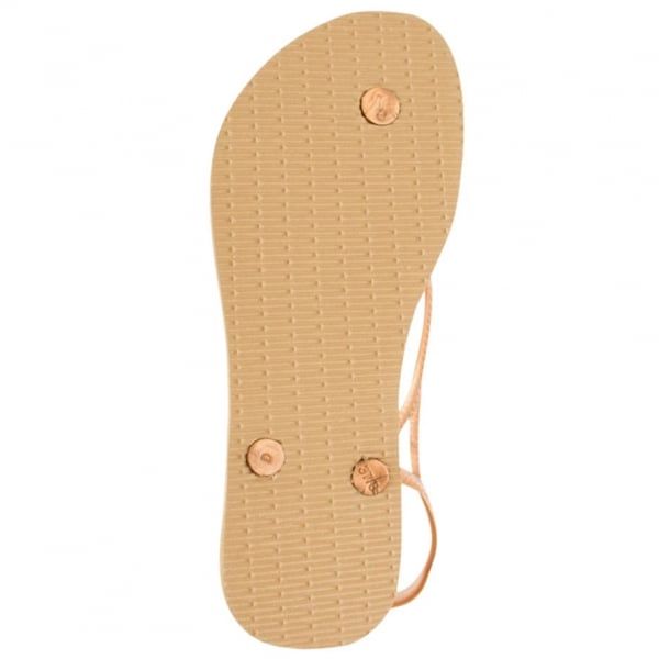 Womens Rose Gold Luna Flip Flops