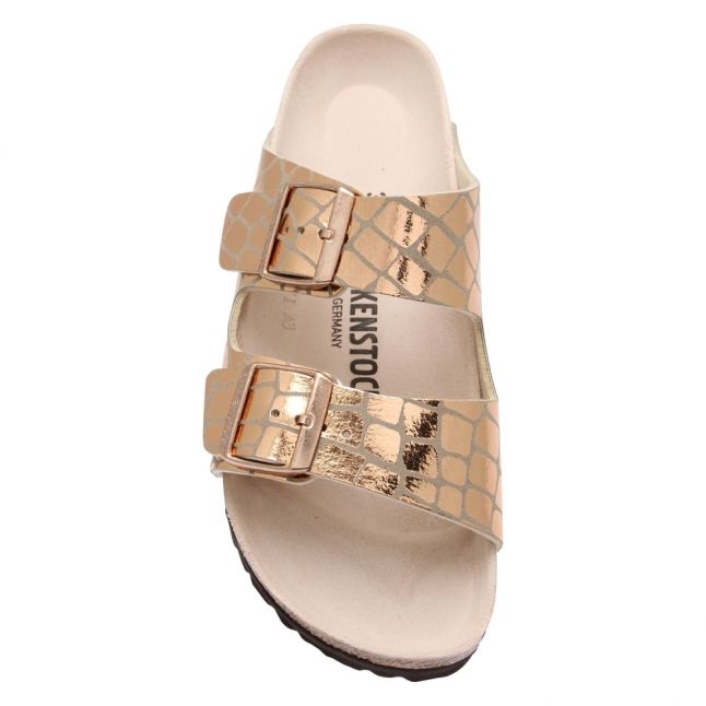 Womens Rose Gold Arizona Gator Gleam Sandals