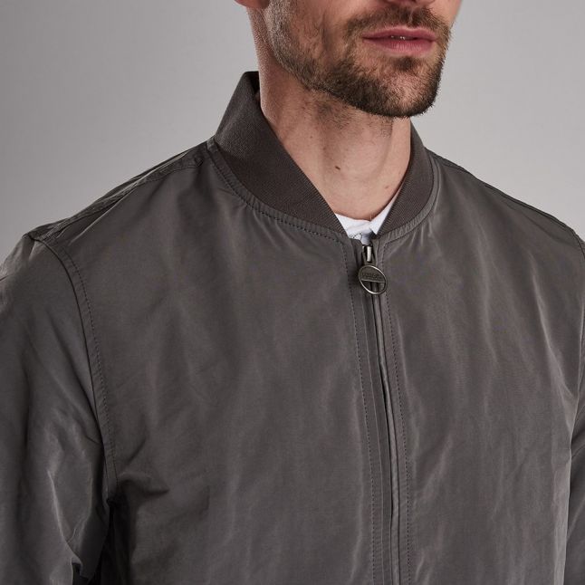 Mens Grey Bolt Zip Through Jacket