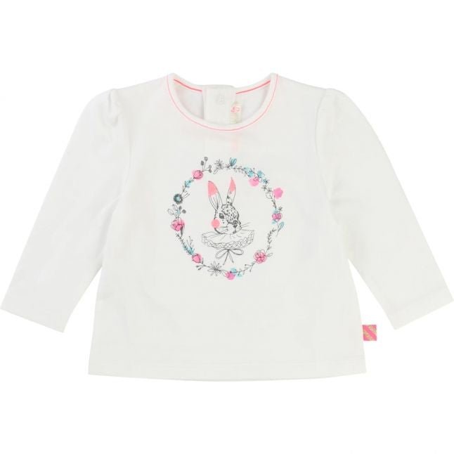 Baby Girls White Rabbit L/s T Shirt