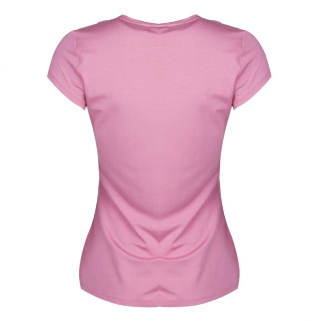 Womens Coral Charre Bow Neck S/s T Shirt