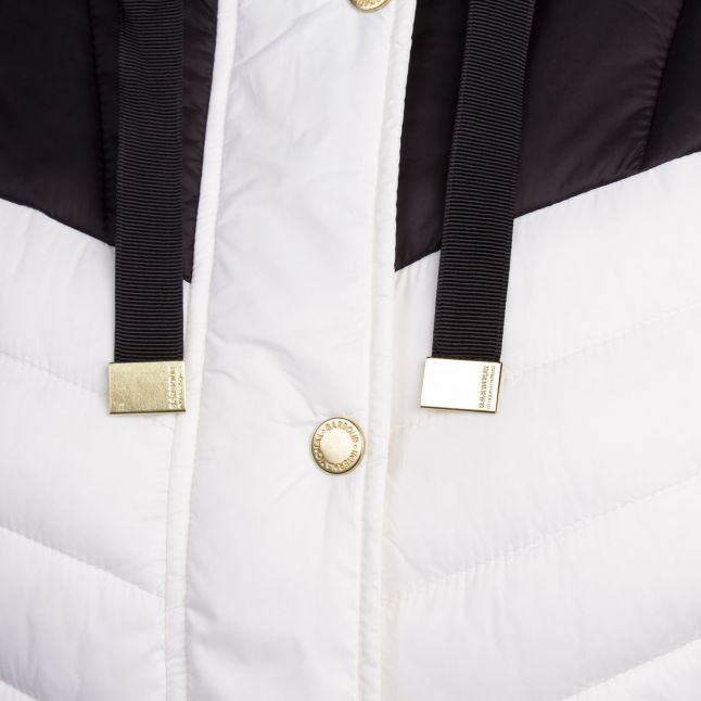 Womens White/Black Lightning Quilted Jacket