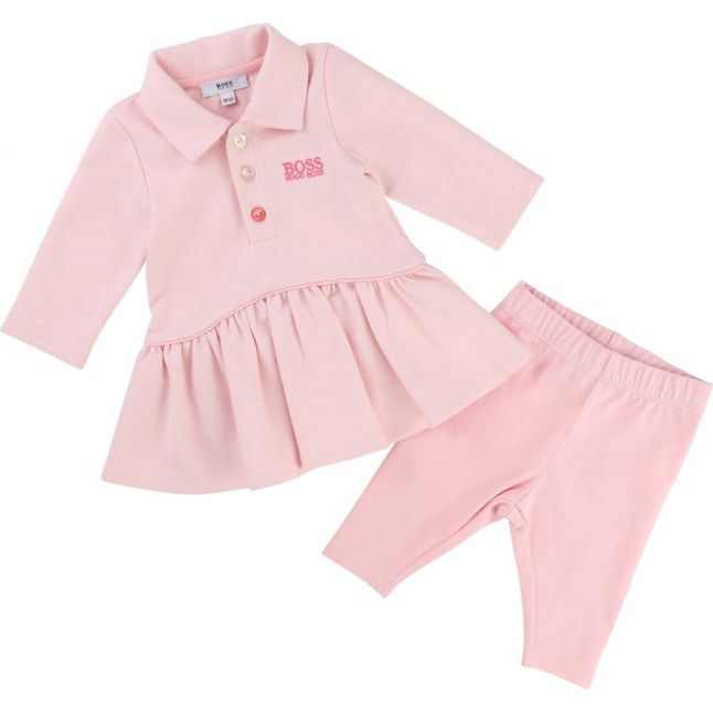 Baby Pink Dress & Leggings Set