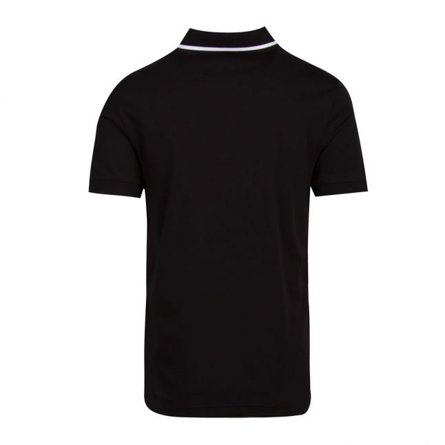 Athleisure Mens Black Paule 1 Collar Slim Fit S/s Polo Shirt