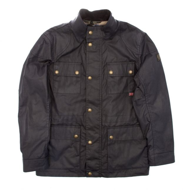 Boys Dark Navy Roadmaster Waxed Jacket