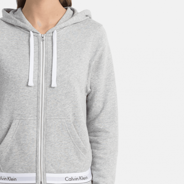 Womens Grey Heather Zip Up Hoodie