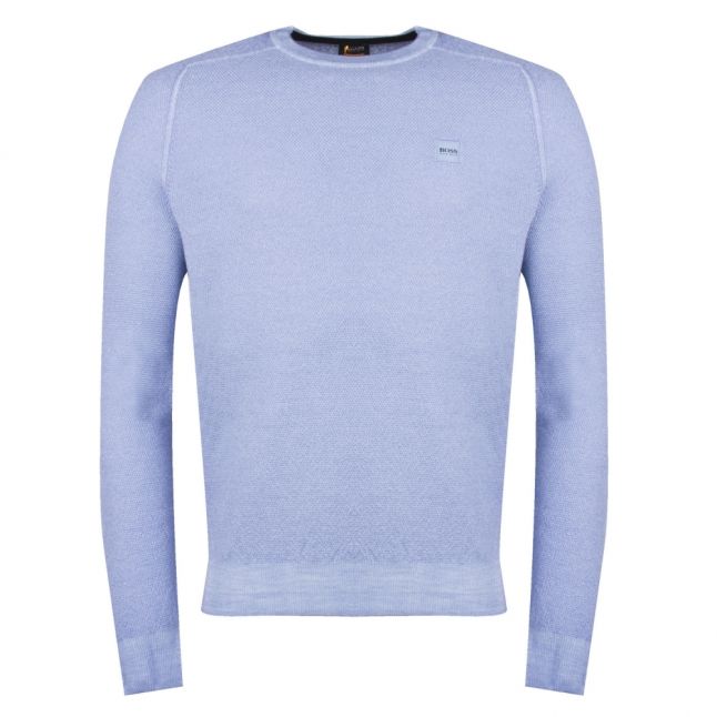 Casual Mens Light Blue Akusto Crew Neck Knitted Jumper