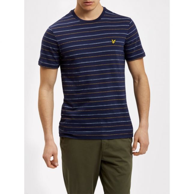 Mens Navy Pick Stitch S/s Tee Shirt