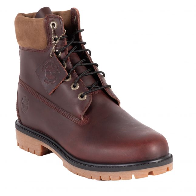 Mens	Burgundy Full Grain 6 Inch Premium Boots