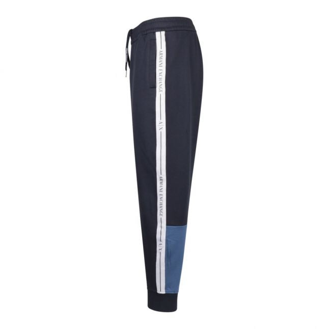 Mens Navy Colourblock Logo Sweat Pants