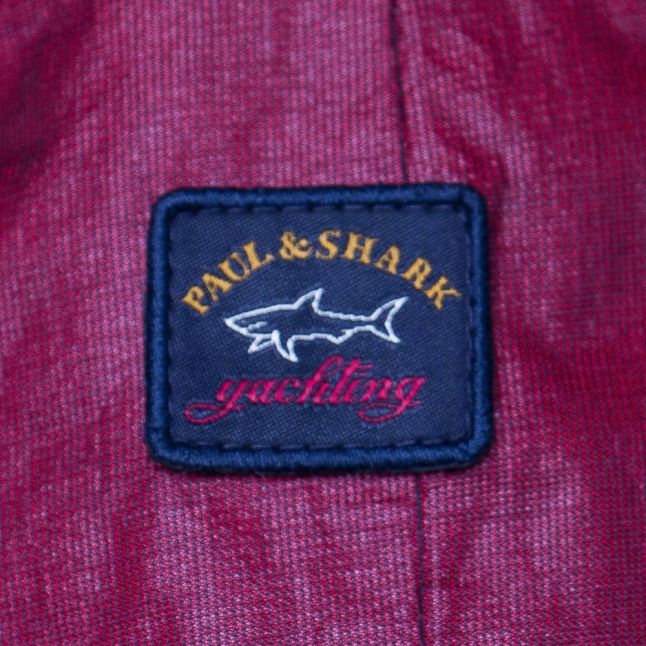 Paul & Shark Mens Red Hooded Iridescent Shark Fit Jacket