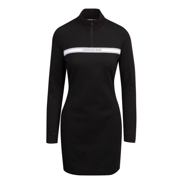 Womens Black Milano Zip Neck Dress