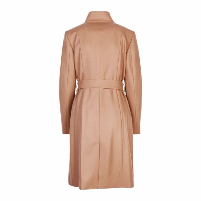 Womens Camel Ellegenc Long Wool Coat