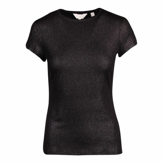 Womens Charcoal Layny Metallic Relaxed Fit S/s T Shirt