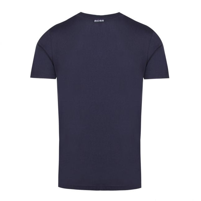 Athleisure Mens Navy/Silver Tee 1 Curved Logo S/s T Shirt