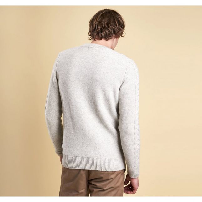 Heritage Mens Mist Barnard Cable Knit Jumper