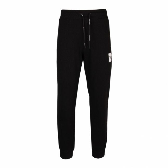 Mens Black Branded Patch Sweat Pants