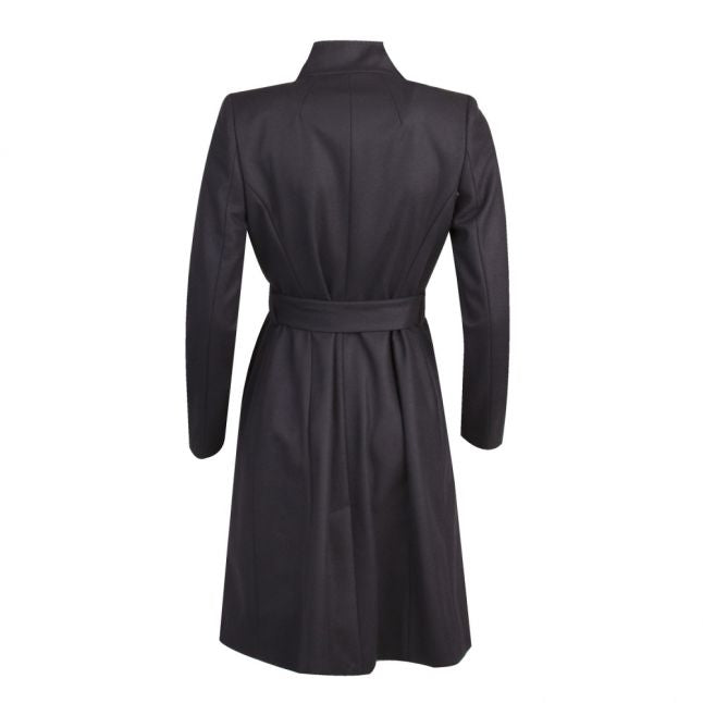 Womens Black Sandra Long Wool Coat