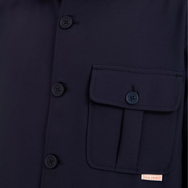 Mens Navy Mileham Pocket Overshirt