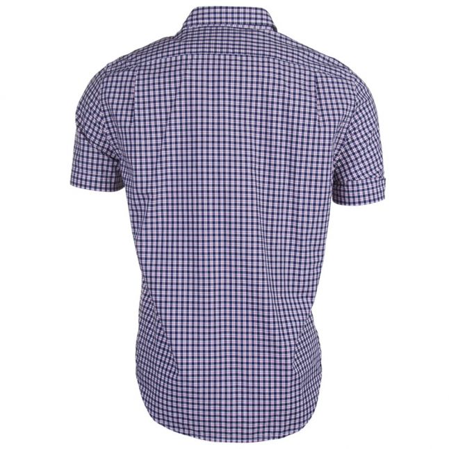 Mens Anchor & White Check Slim Fit S/s Shirt