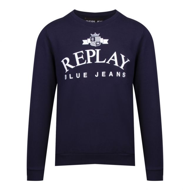 Mens Navy Heritage Logo Sweat Top