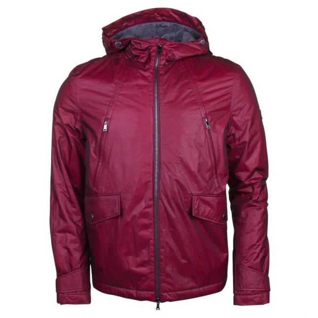 Paul & Shark Mens Red Hooded Iridescent Shark Fit Jacket