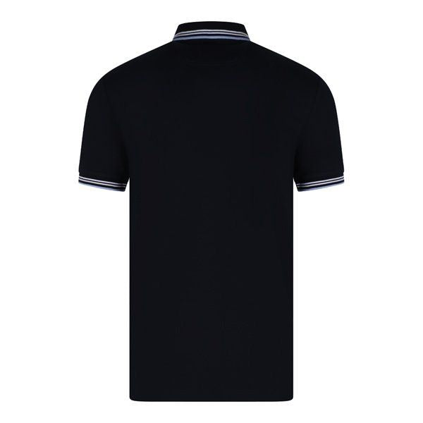 Mens Dark Blue Paul Curved Slim S/s Polo