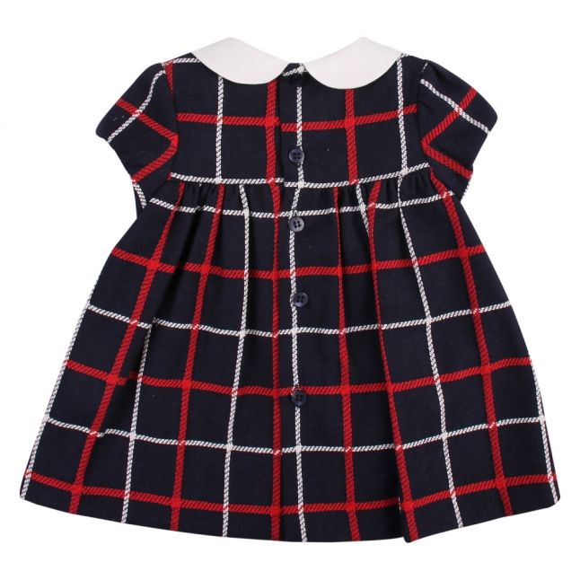 Baby Navy Plaid Bow Dress